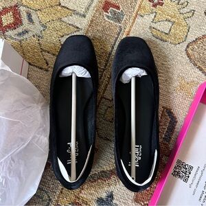 NWT Corky’s Black Velvet Square Toe Flats sz 8